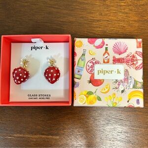 Piper K Red Strawberry Earrings